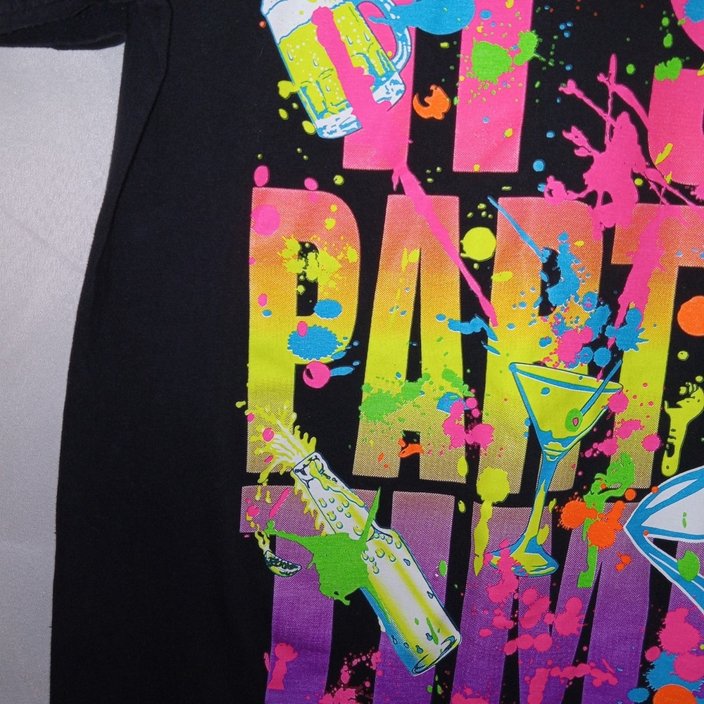 Surf Style Graphics Shirt Neon Bright Party Mens Size Small - Picture 4 of 13